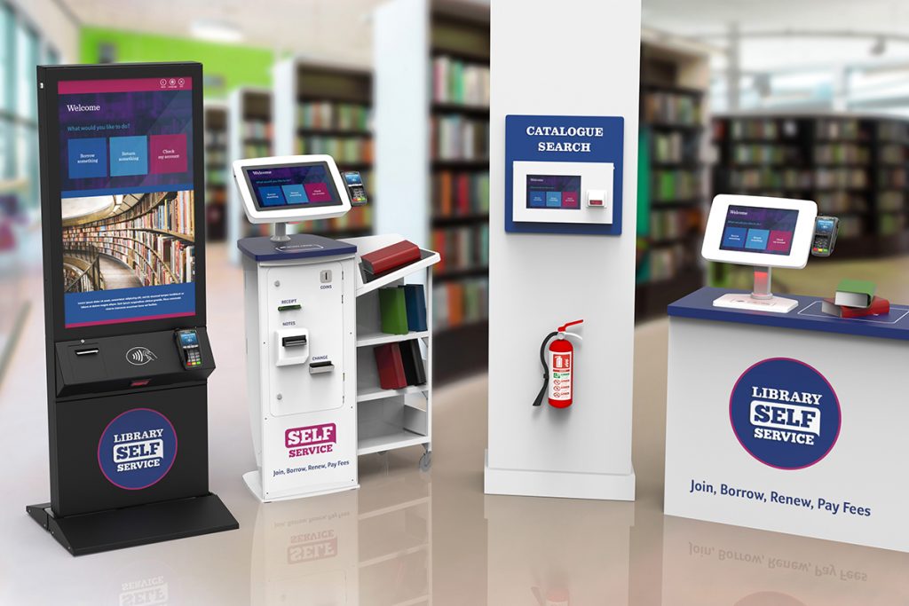 Education Library Kiosk Enclosure Podium Touchscreen 1024x683 - Common types of KIOSK system